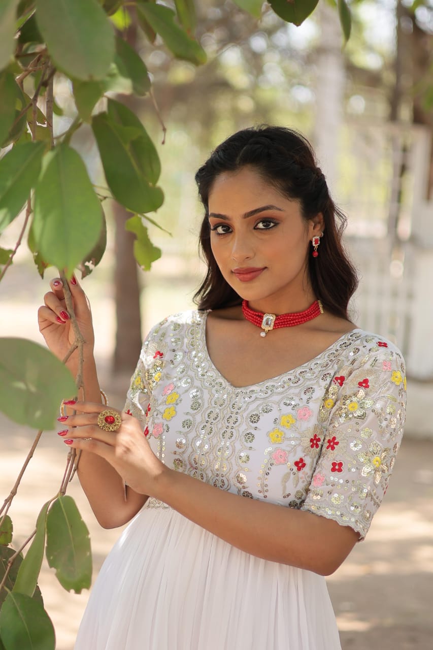 Georgette Embroidery Gown