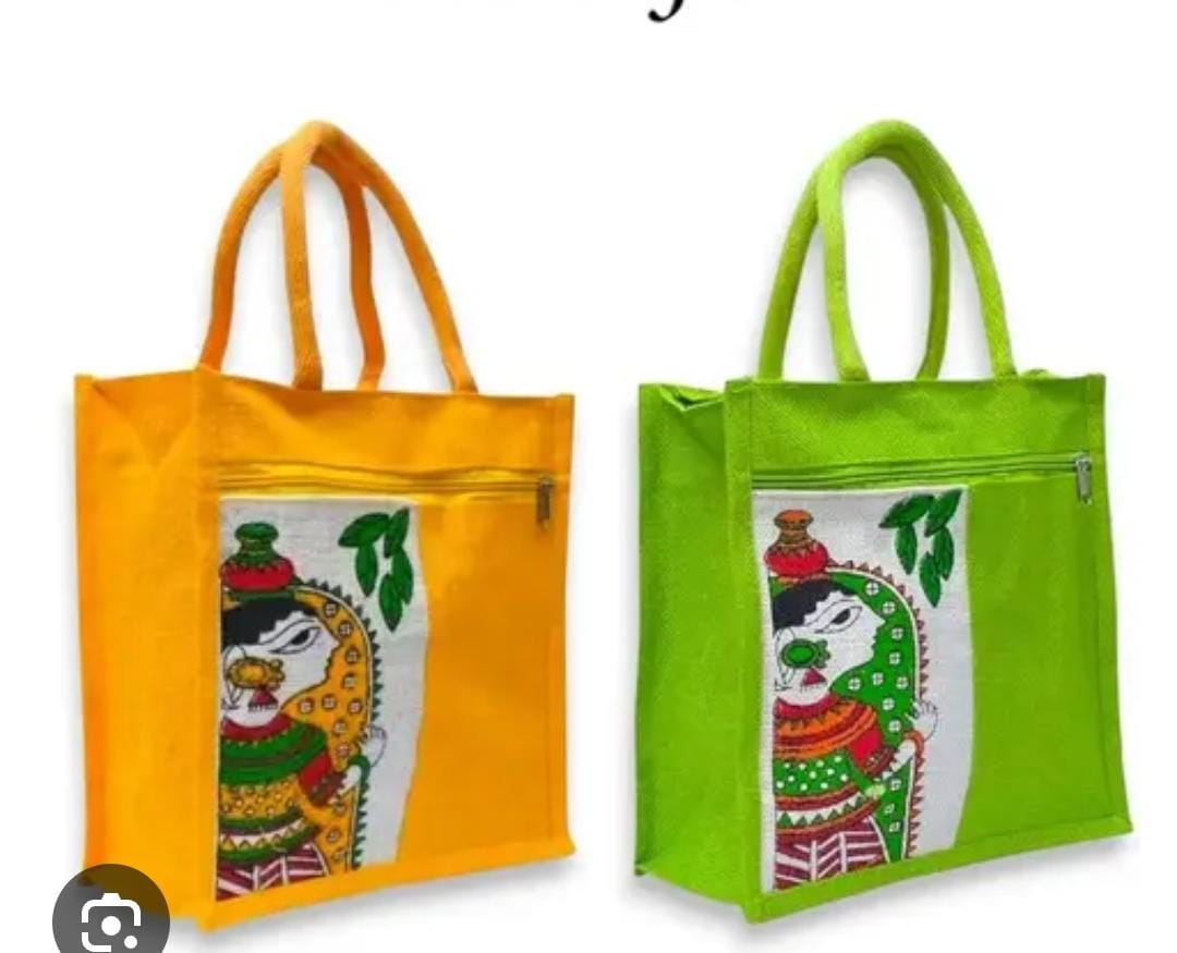 Durga Print Jute Bags Set of 10
