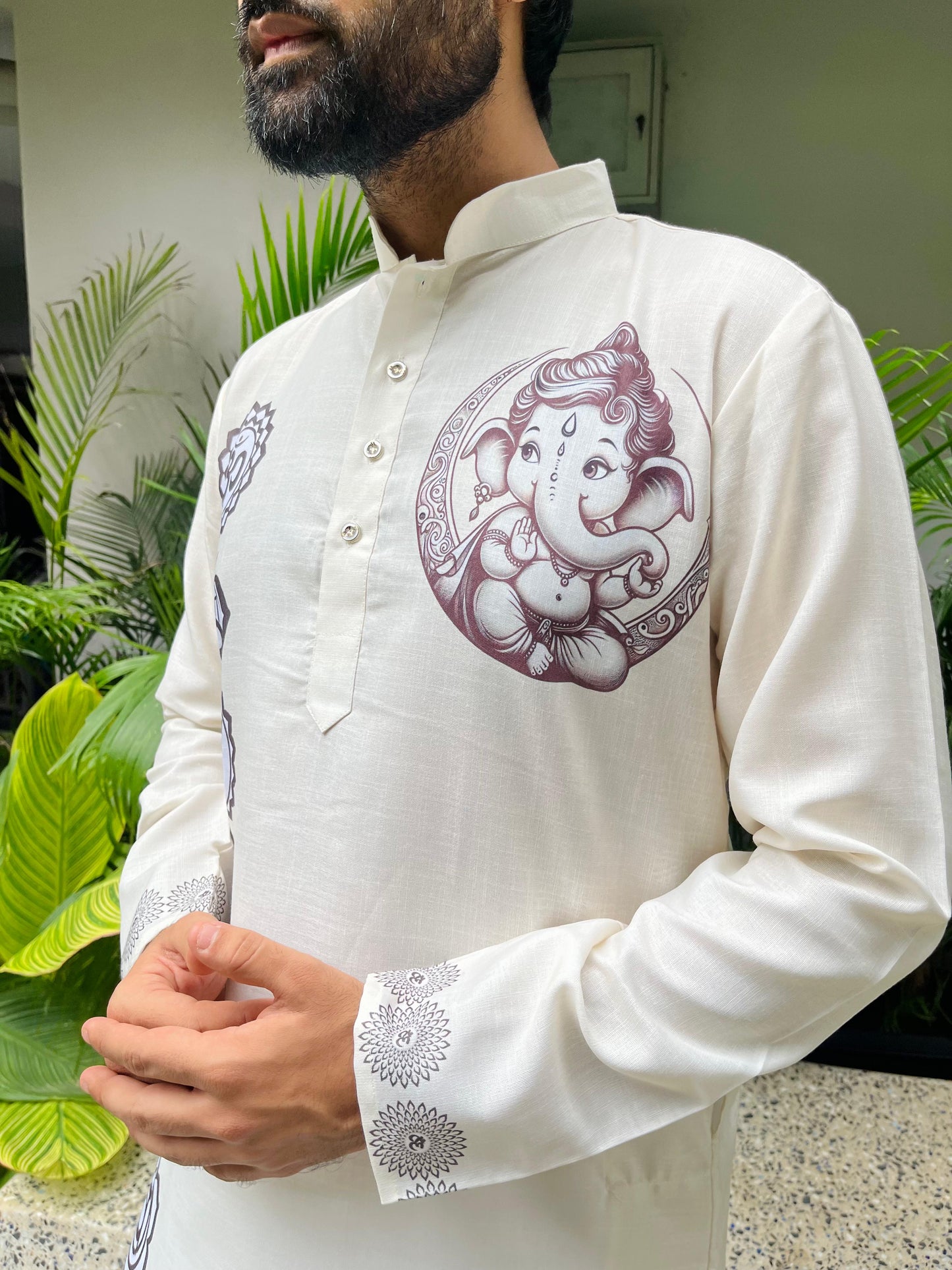 Ganpati Printed Men's Kurta