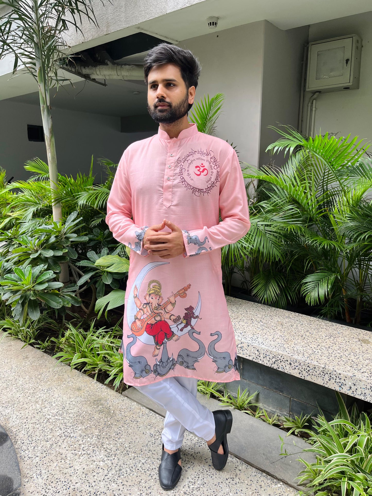 Ganpati Printed Men's Kurta