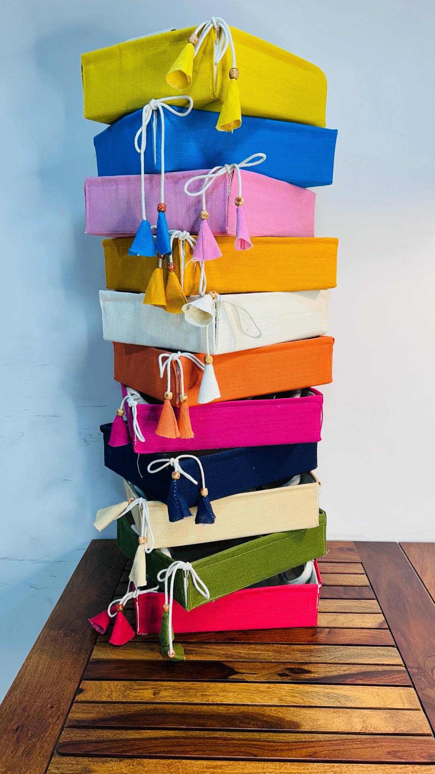 Jute Foldable Trays set of 10