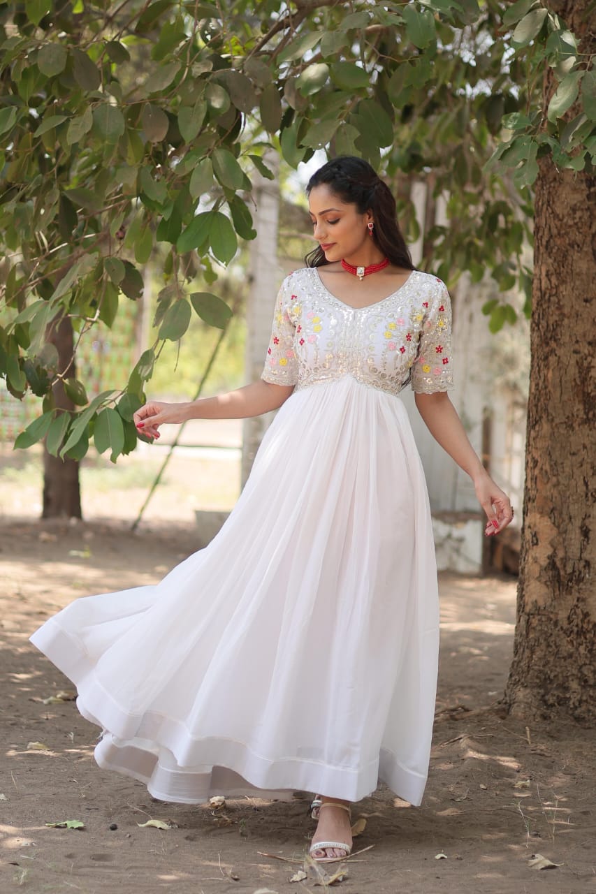 Georgette Embroidery Gown