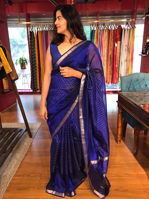 Mangalagiri  Pattu Checked Sarees