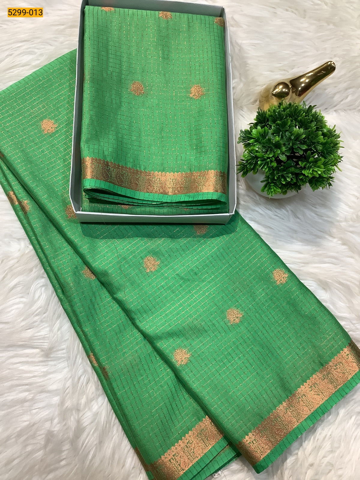 Semi Mysore Silk Checked Sarees
