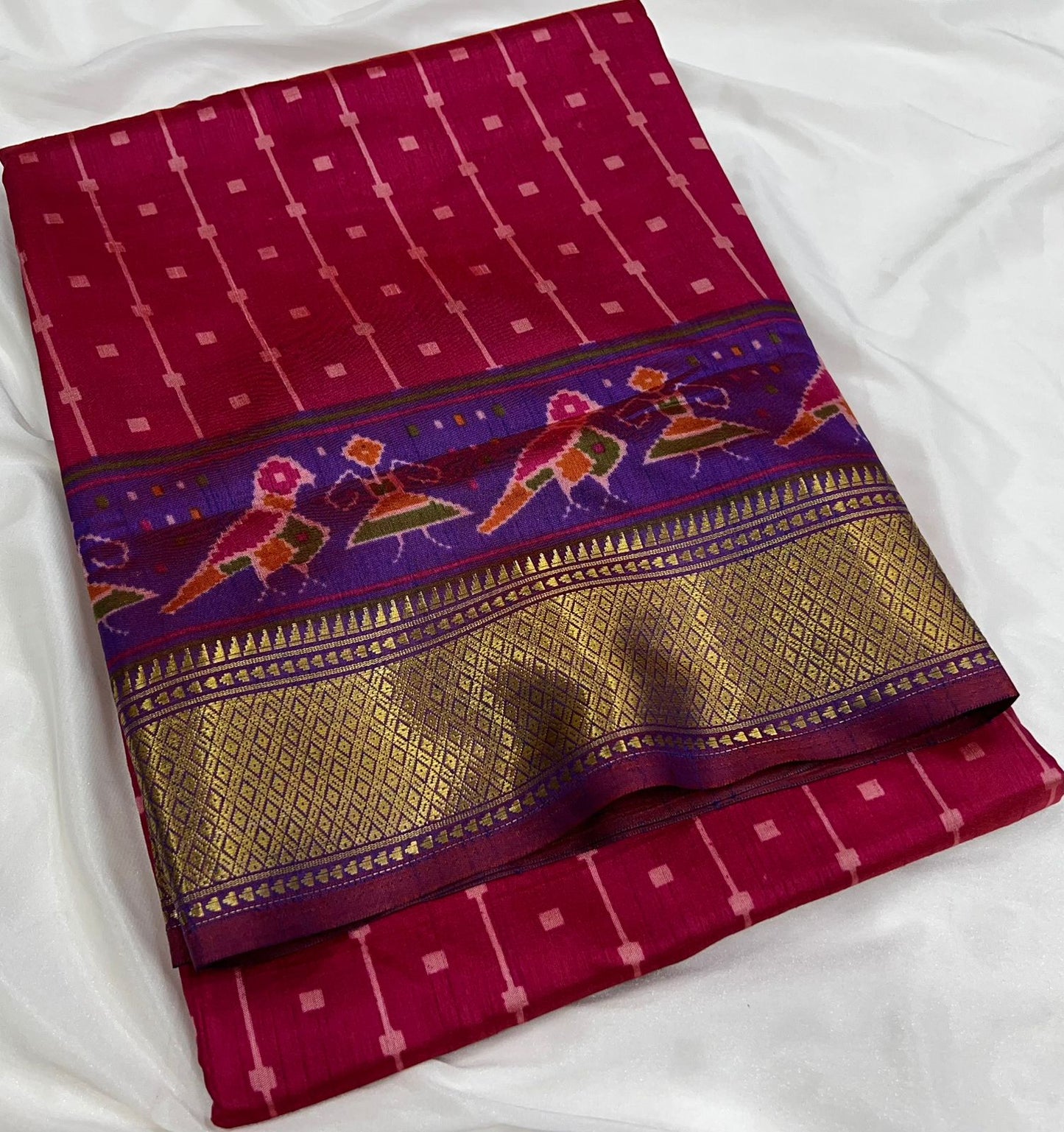 Patola Dual Tone Soft Silk Sarees