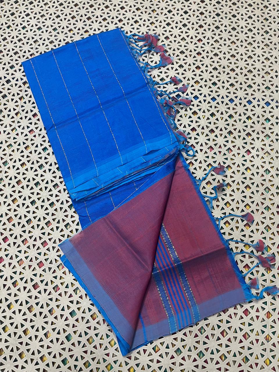 Mangalagiri Pattu Zari Lines Sarees