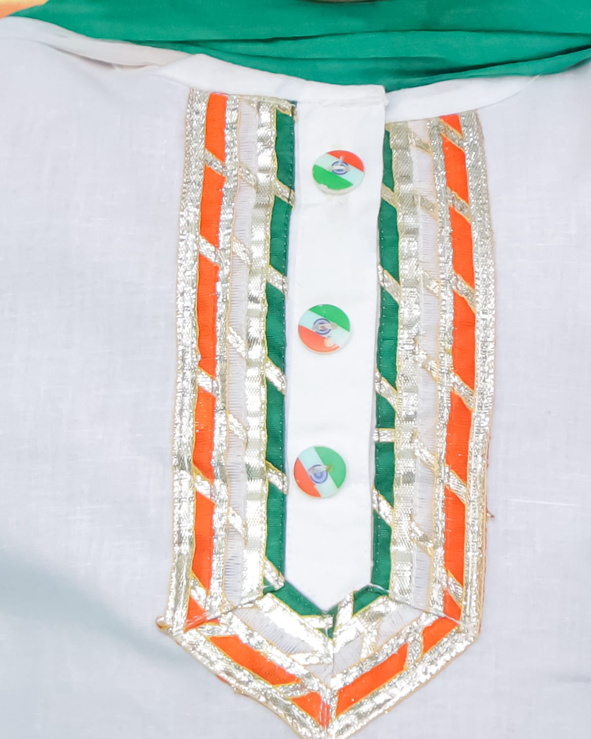 Kids Tri Colour Kurta Pyjama