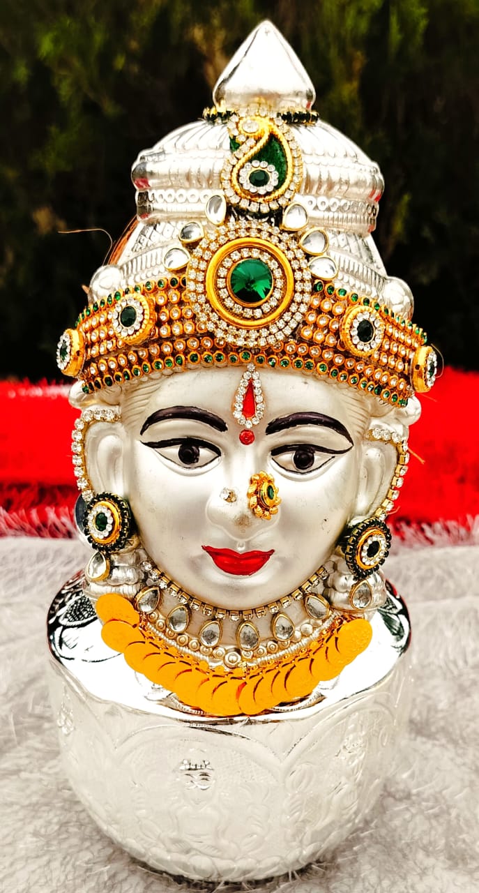 German Silver Lakshmi Face