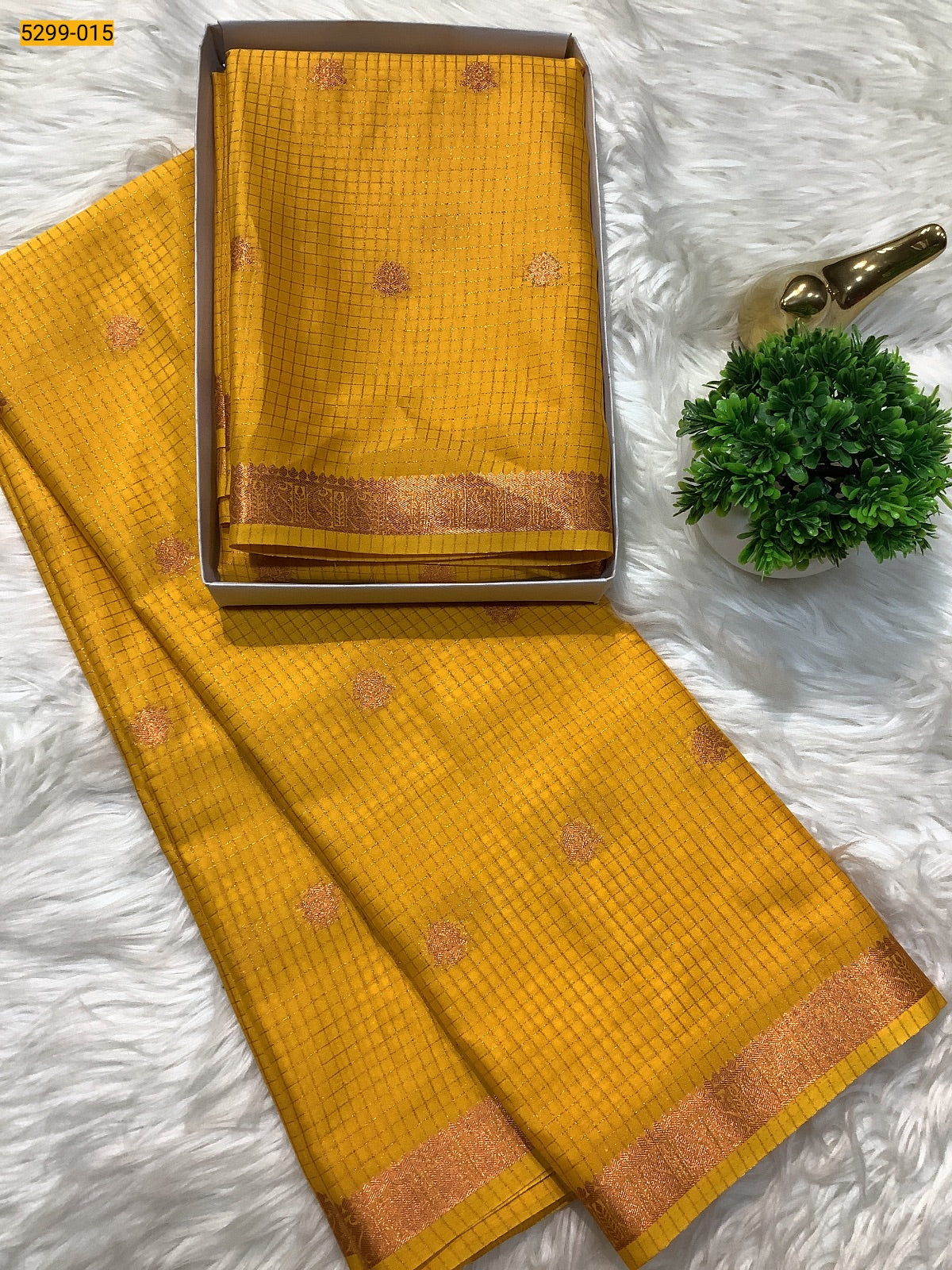 Semi Mysore Silk Checked Sarees