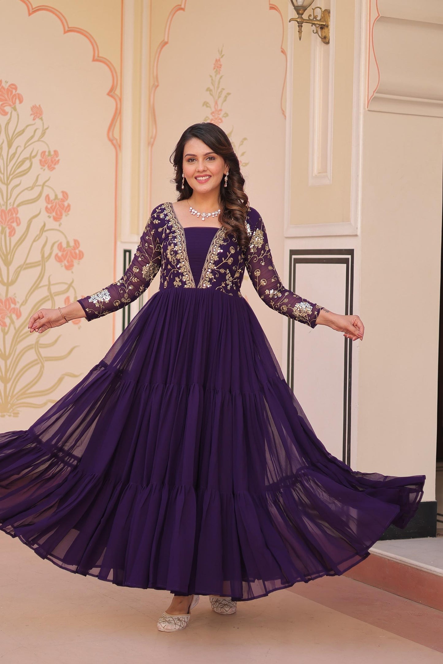 Georgette Embroidery Gown