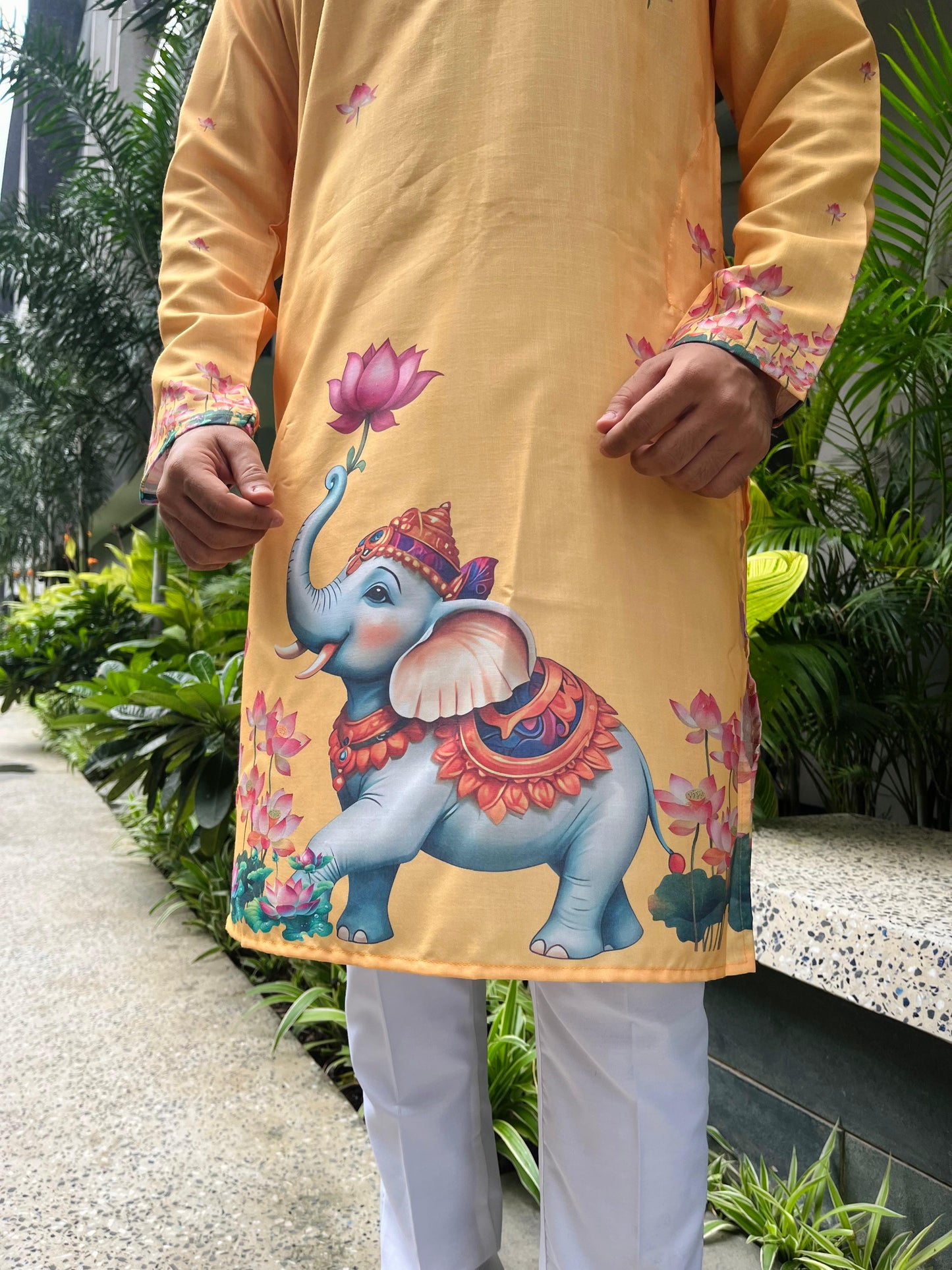 Ganpati Printed Men's Kurta