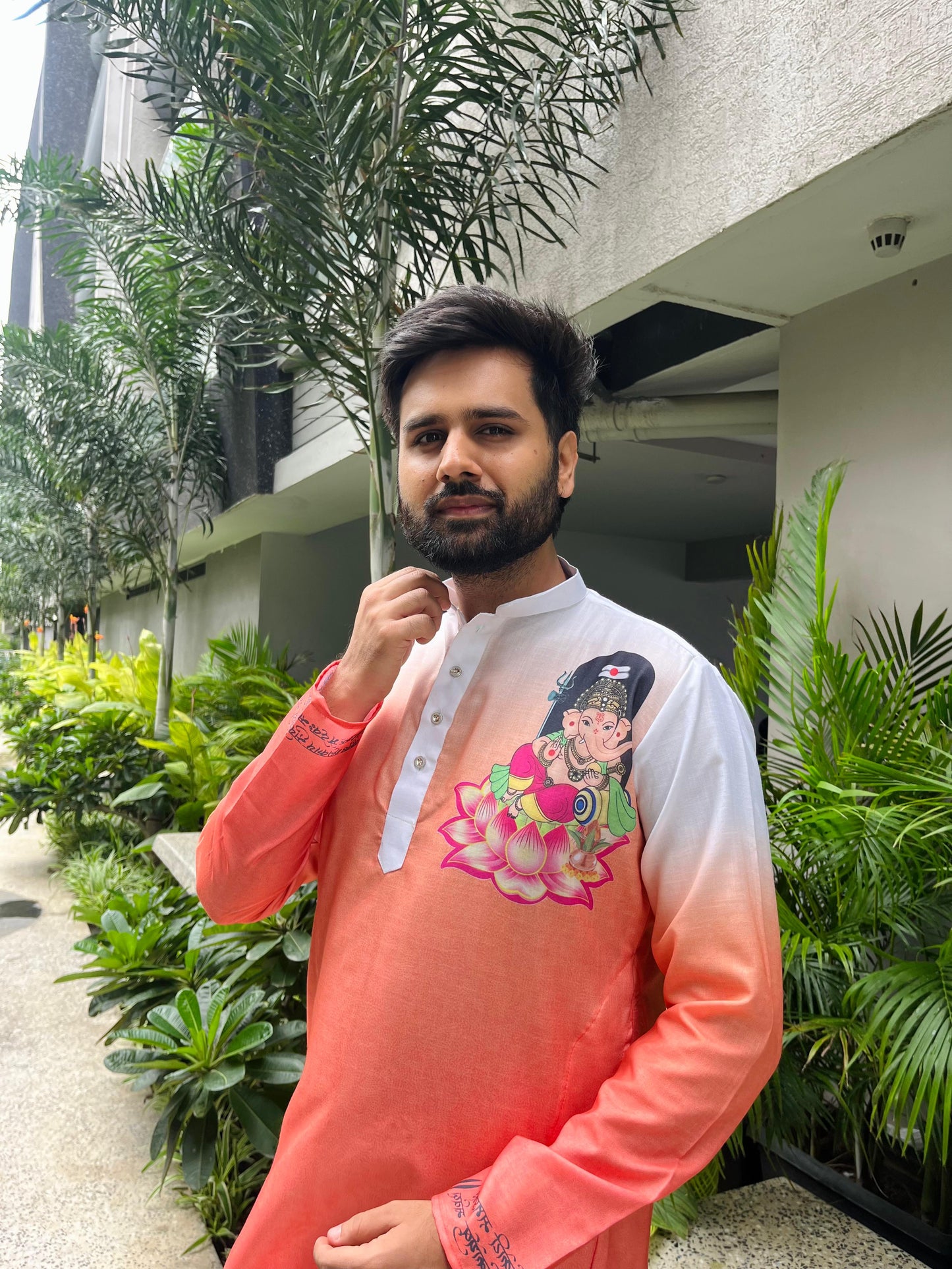 Ganpati Printed Men's Kurta