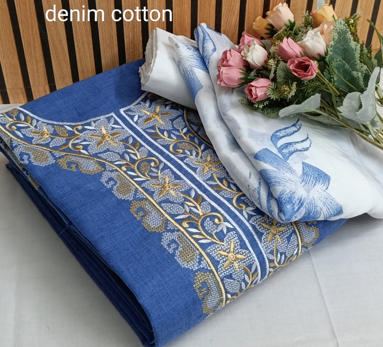 Shop Online for Women Denim Cotton Dress Material at UFlaunt – UFlaunt  Apparels Pvt. Ltd