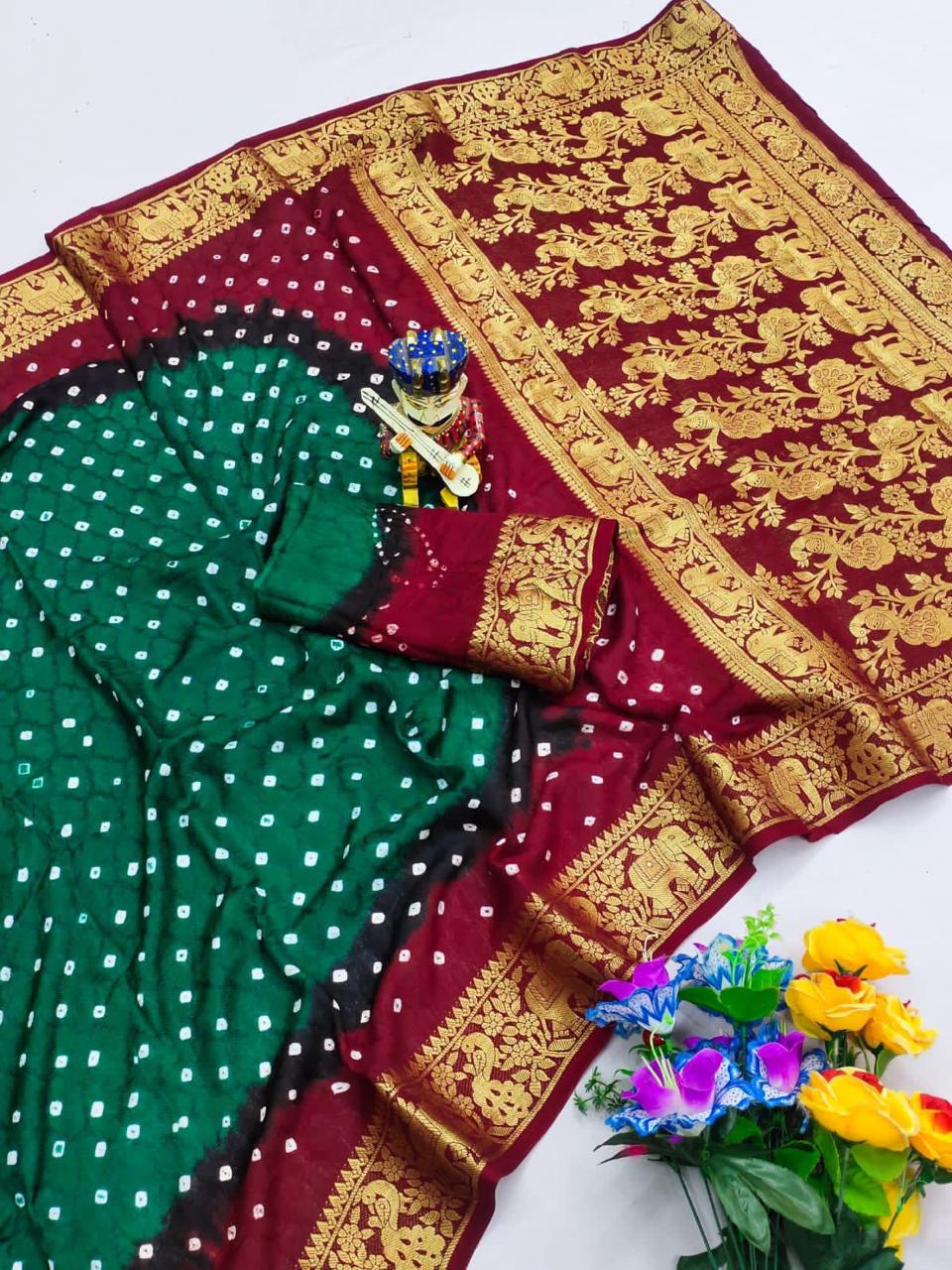 Bandhani Cotton Silk Sarees