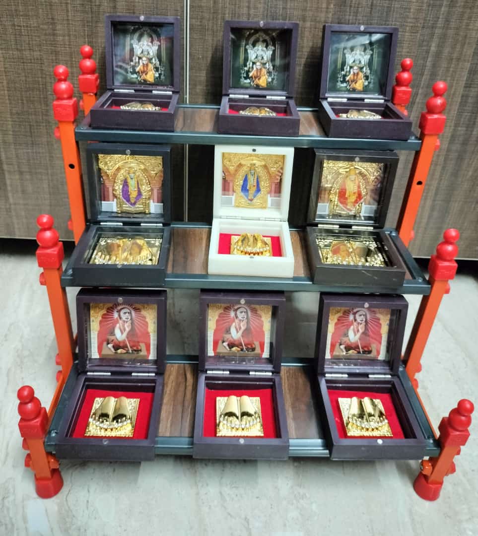 Mini Wooden Pooja Stand to organize idols at your home. space saver