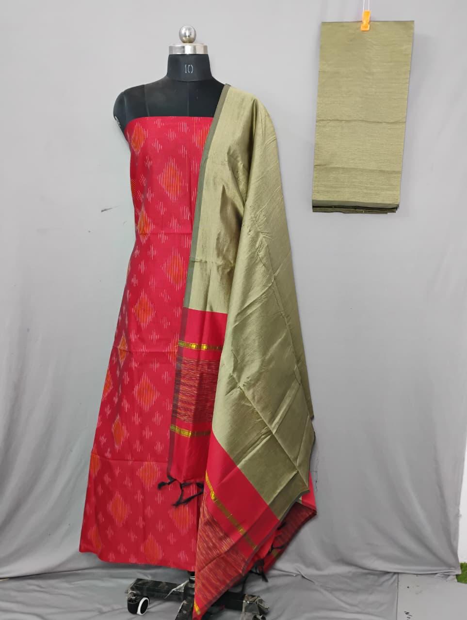Ikkat Soft Silk Dress Materials