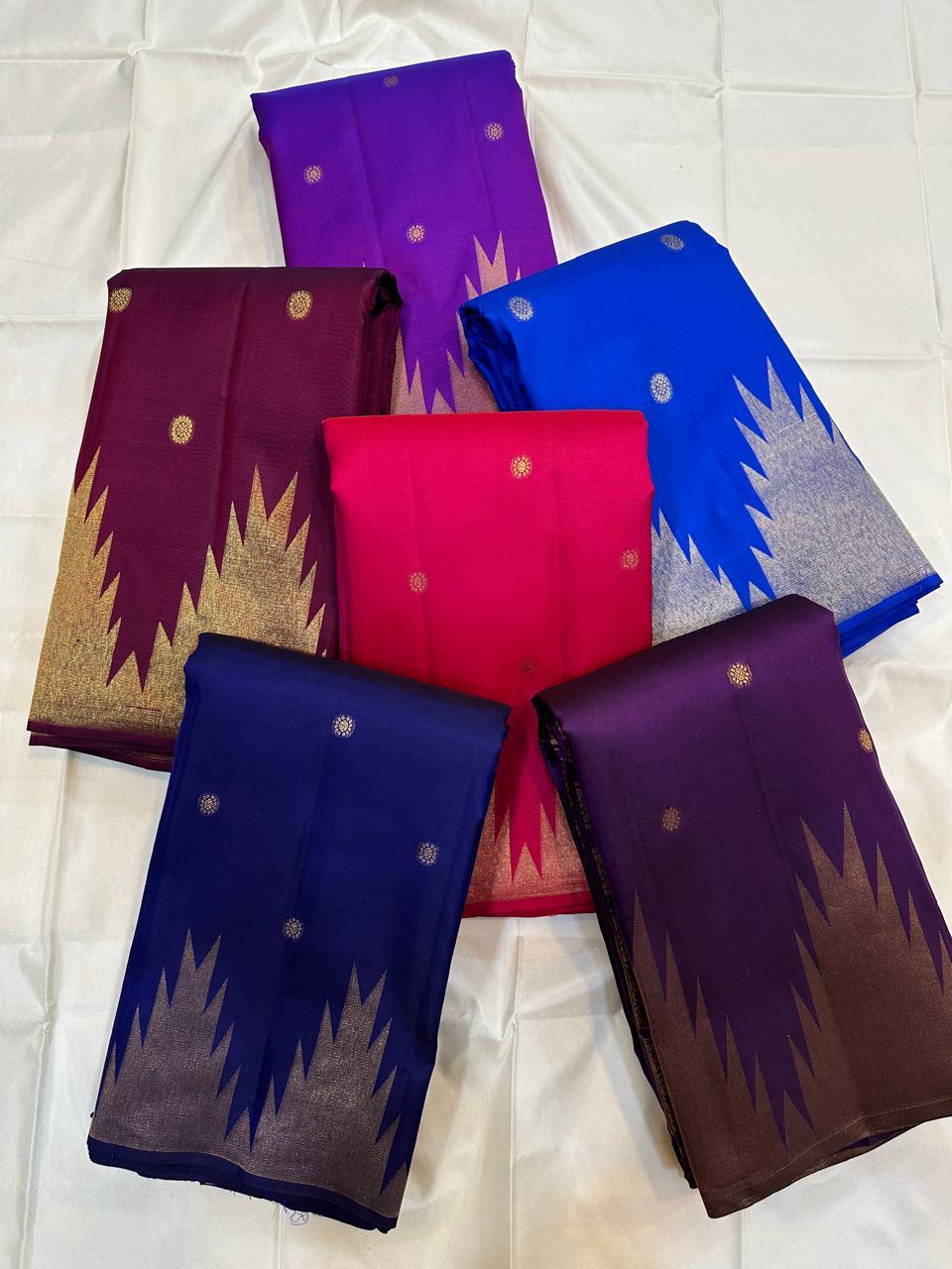 Temple Border Kanchi silk sarees