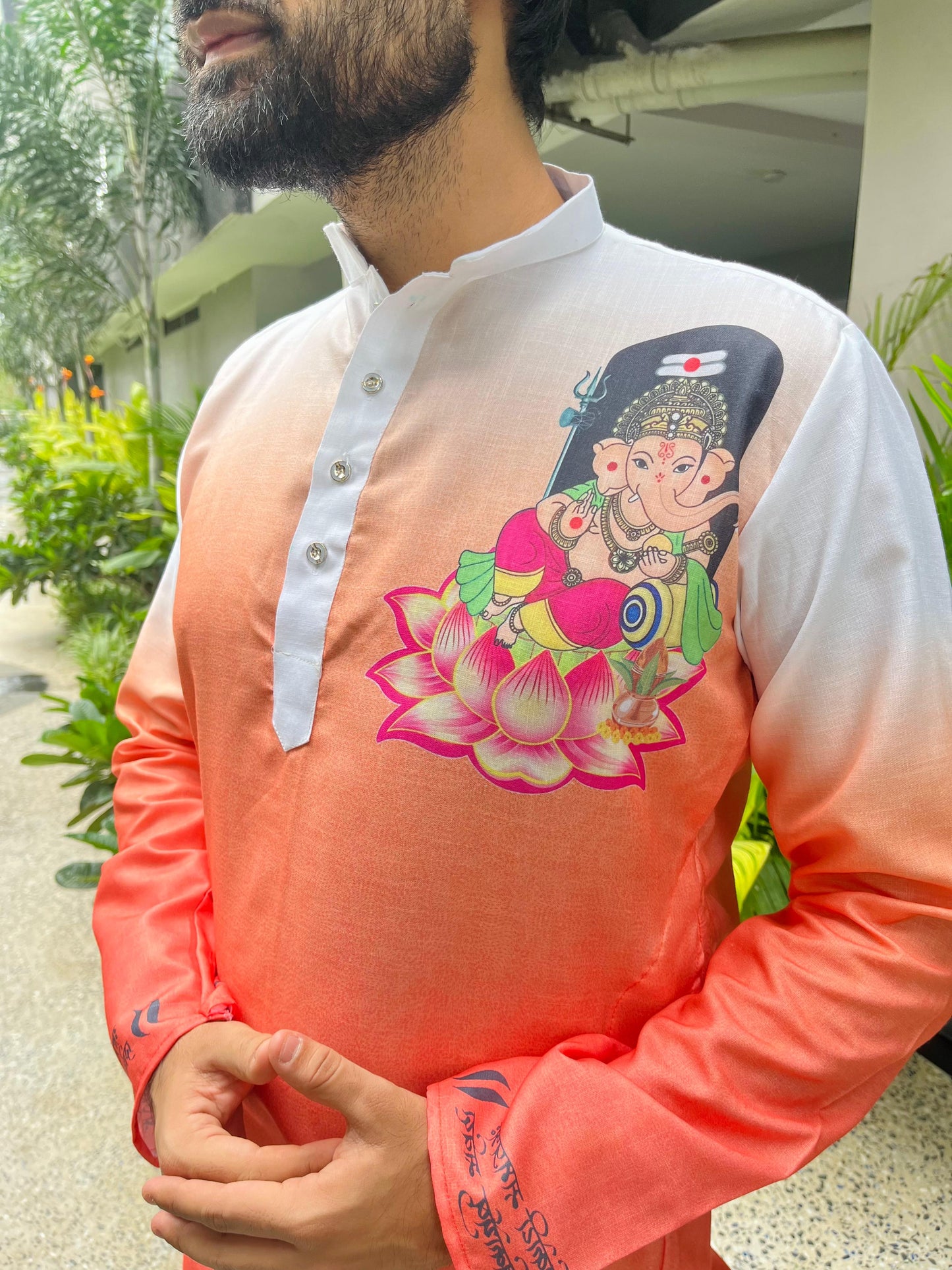 Ganpati Printed Men's Kurta