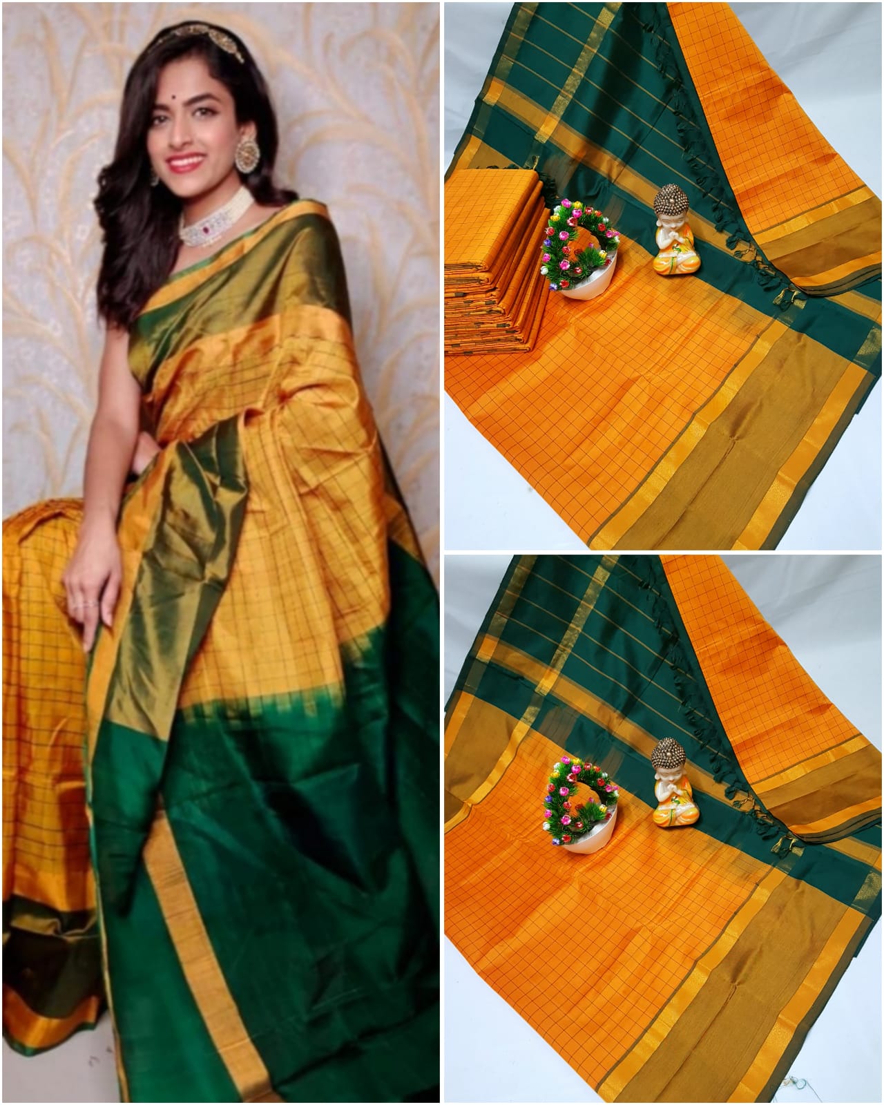 Uppada Mahanati checks sarees