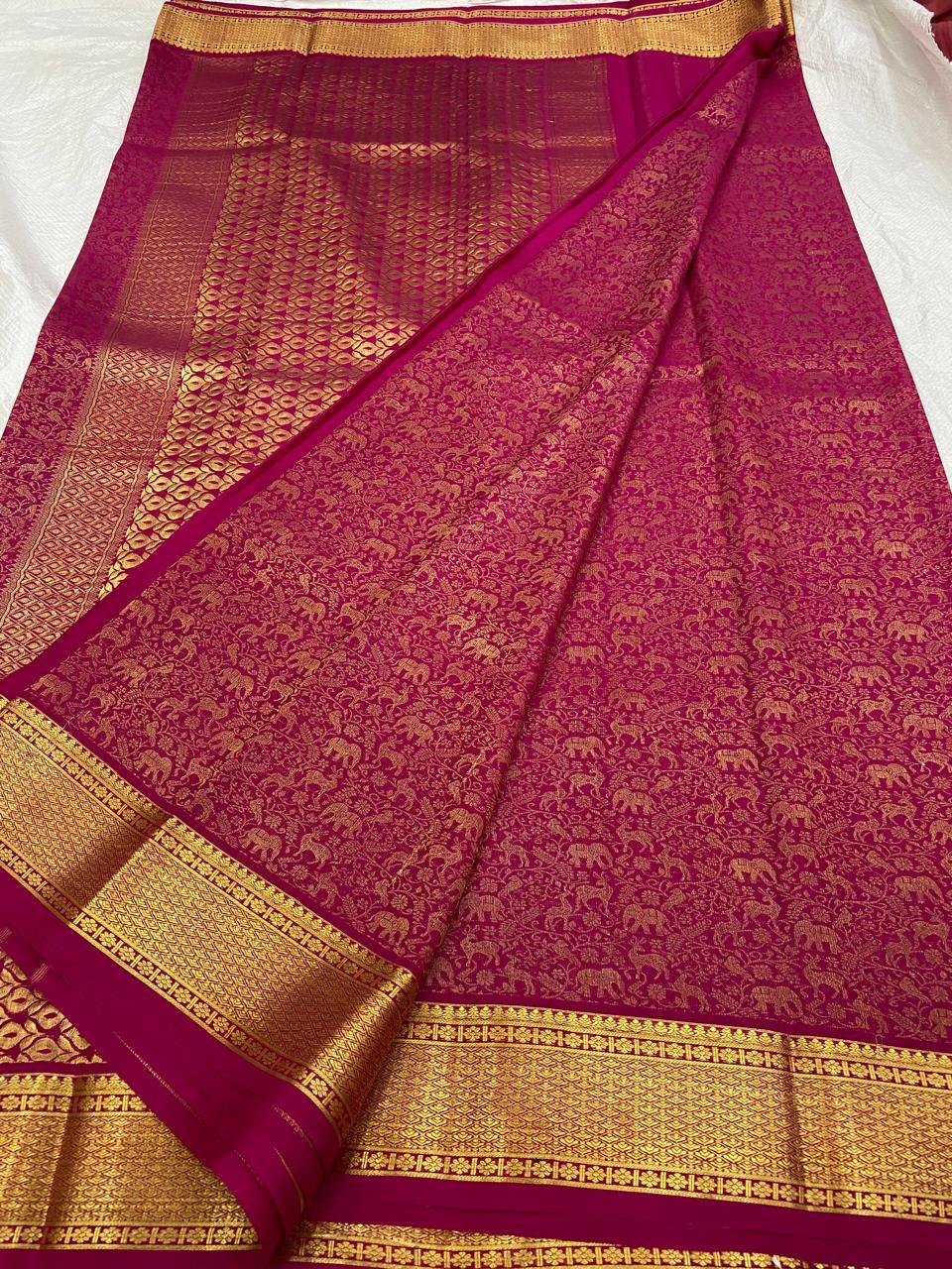 Brocade Pure Mysore Silk Sarees