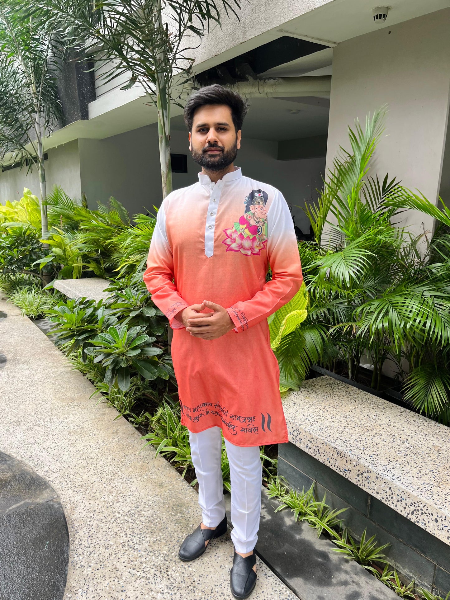 Ganpati Printed Men's Kurta