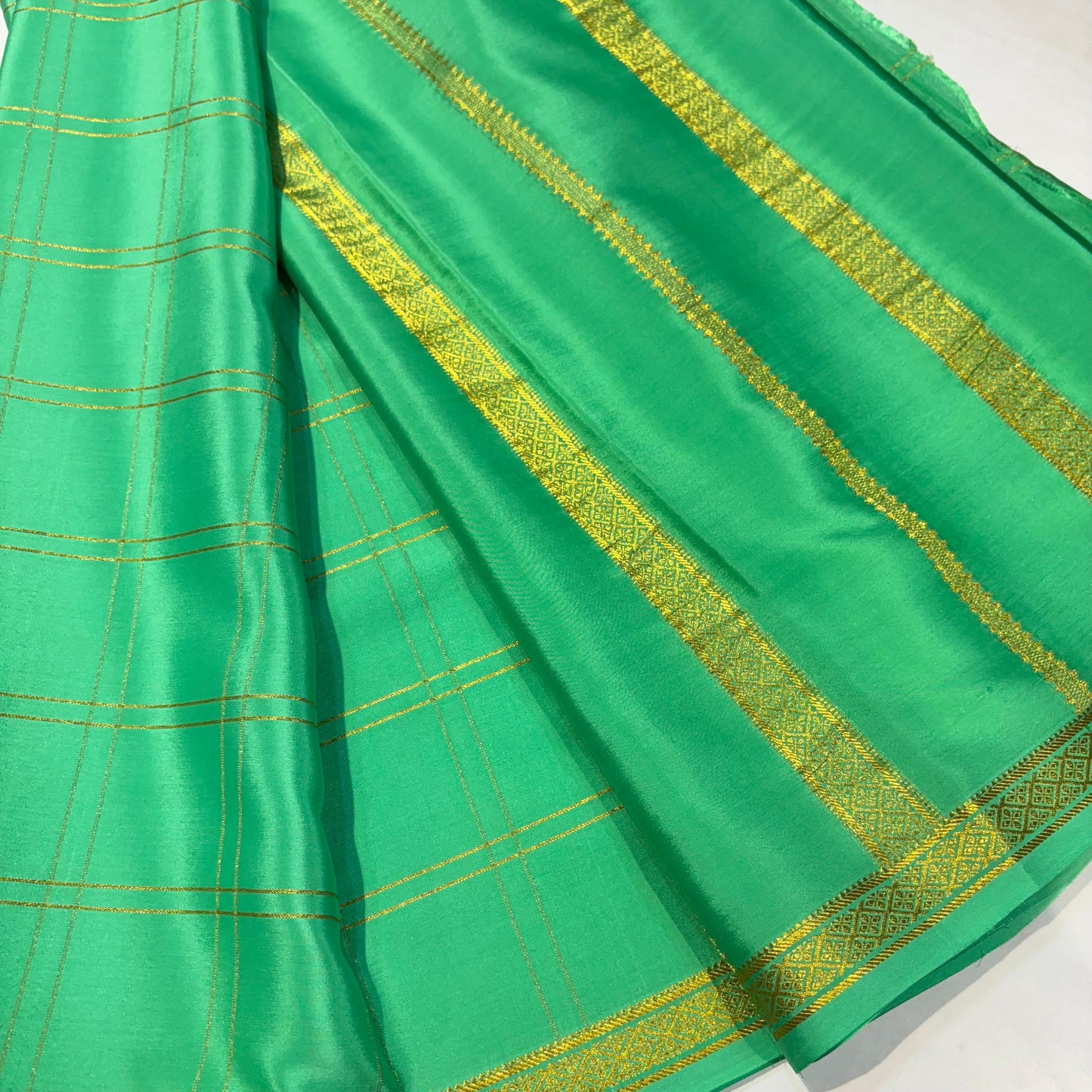 Checked Pure Mysore Silk Sarees