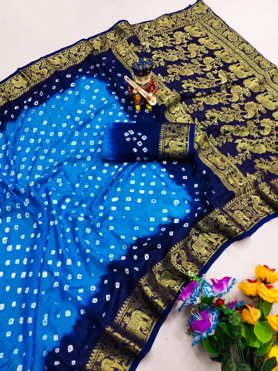 Bandhani Cotton Silk Sarees