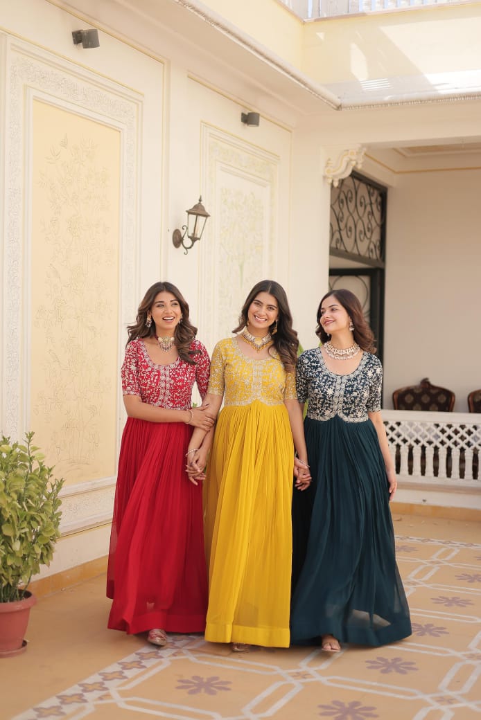 Georgette Embroidery Gown