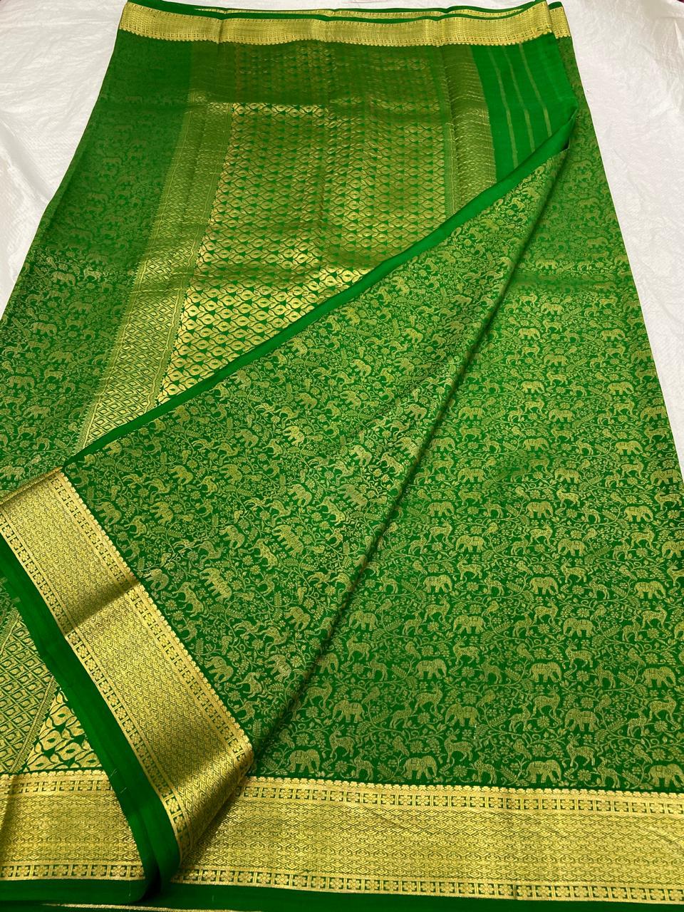 Brocade Pure Mysore Silk Sarees