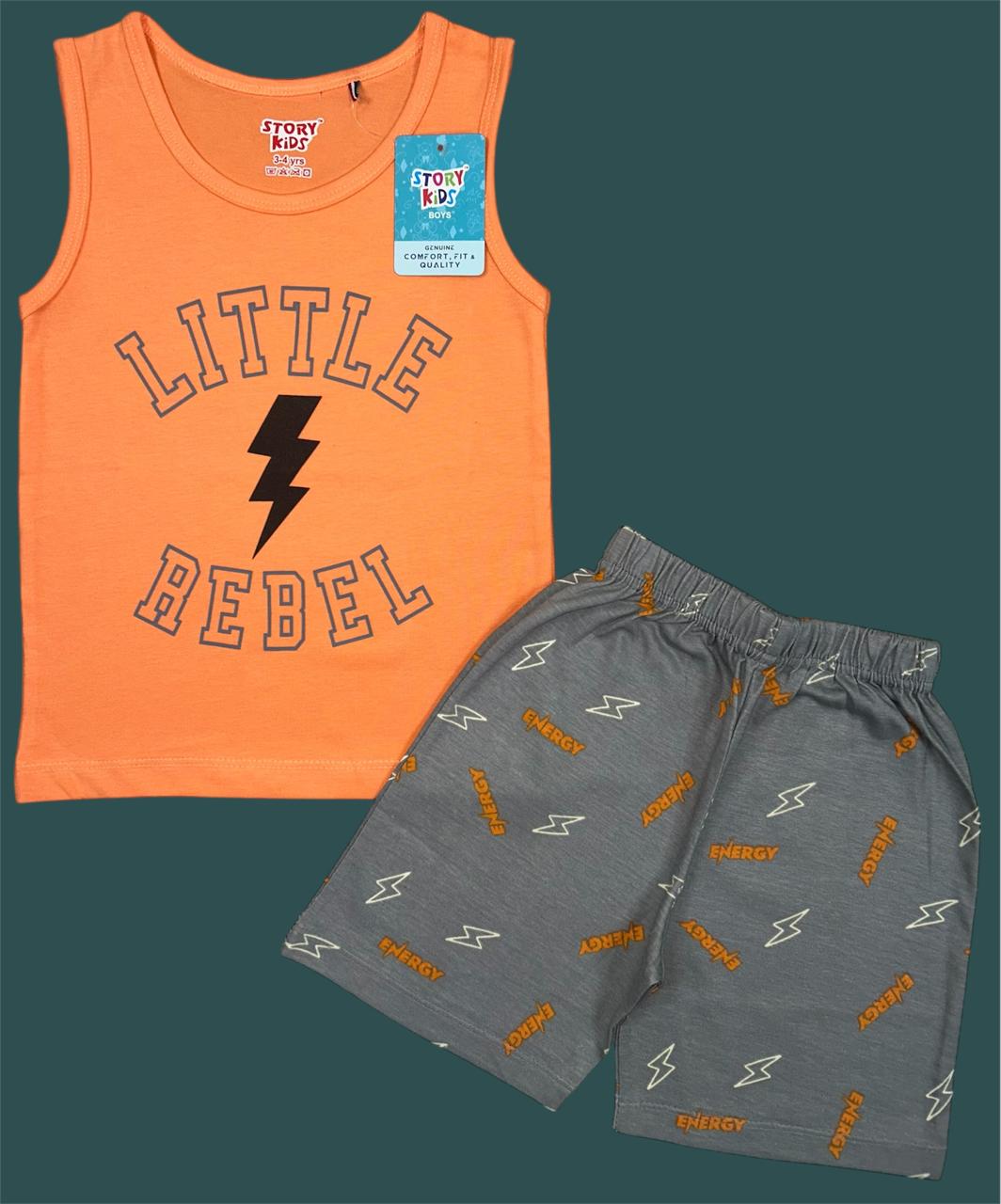 Boys Sleeveless Cotton T-shirts and shorts Pack of 2