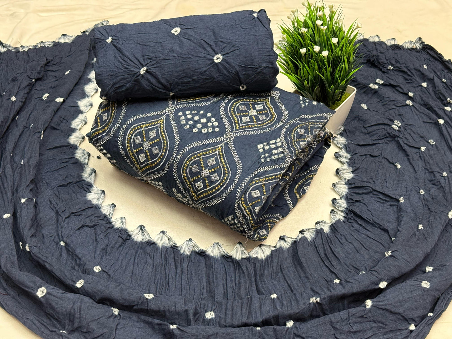 Bandhani Cotton Dress Material