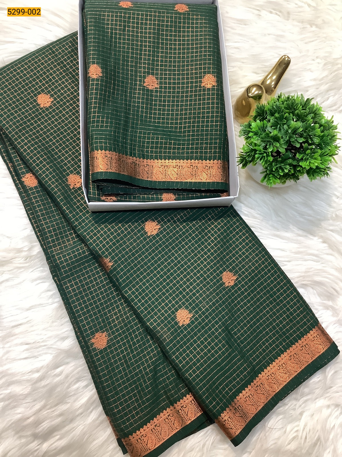 Semi Mysore Silk Checked Sarees