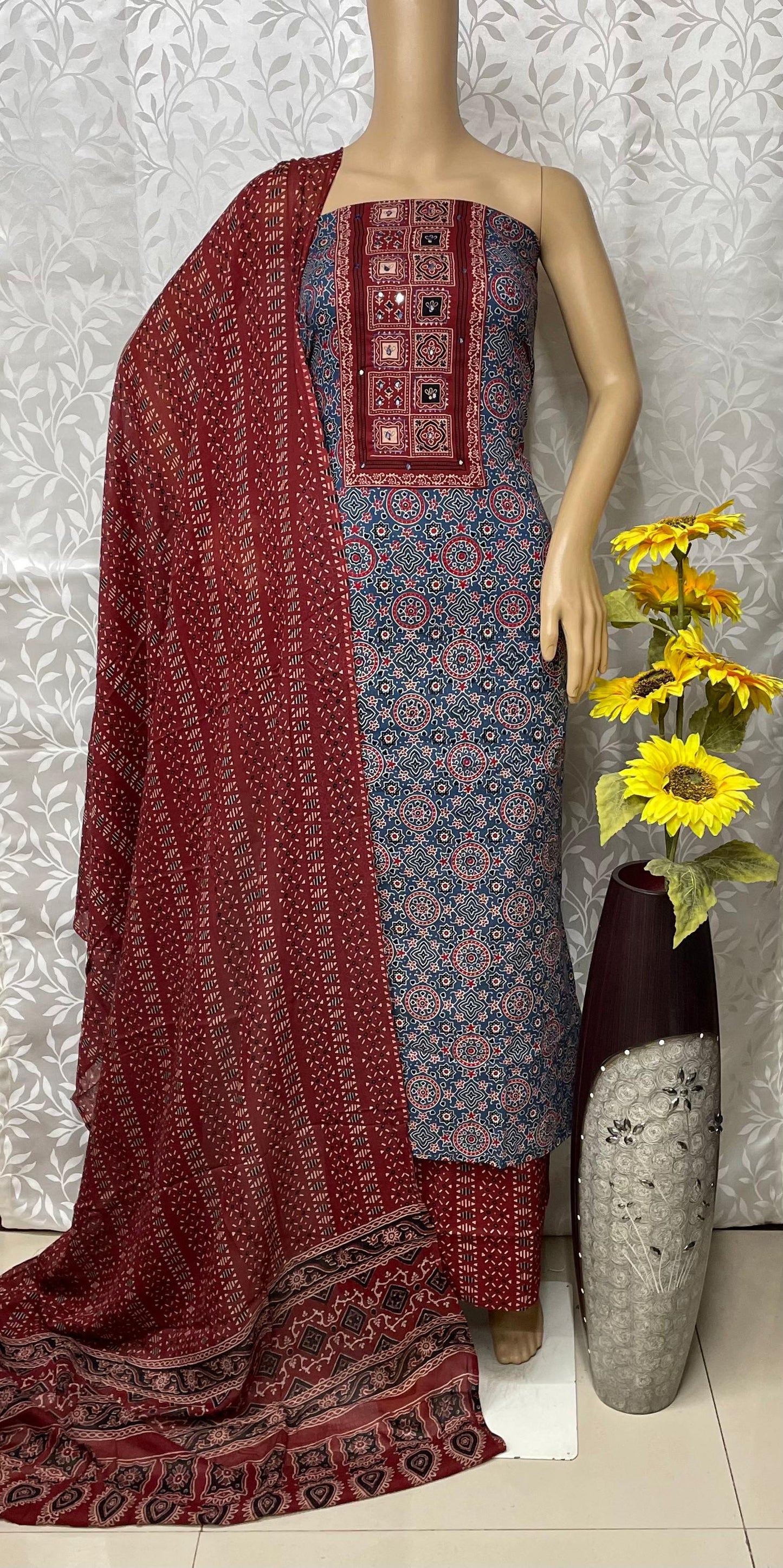 Gota Patti Pure Cotton Dressmaterials