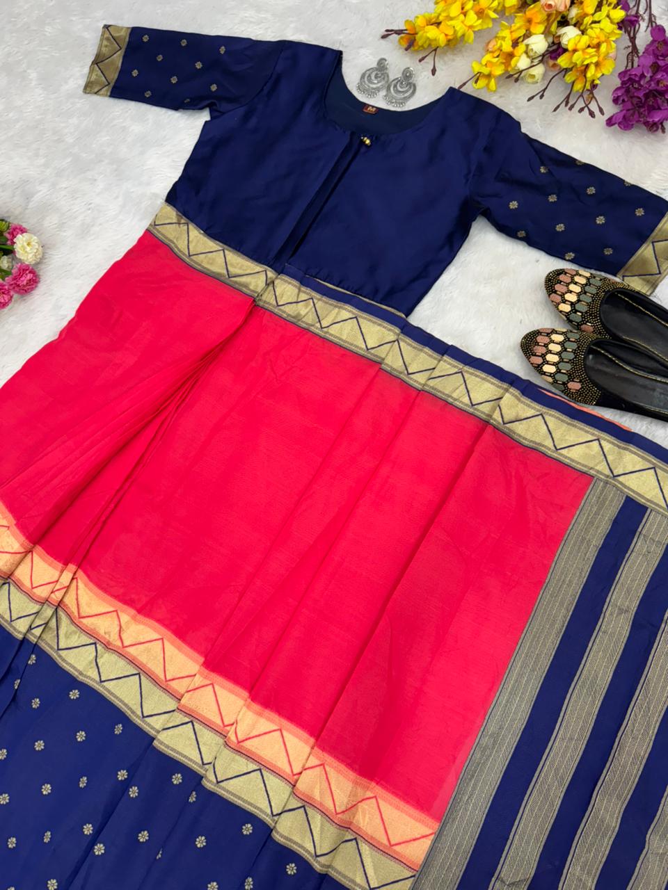 Readymade Sarees Zip Gown Model