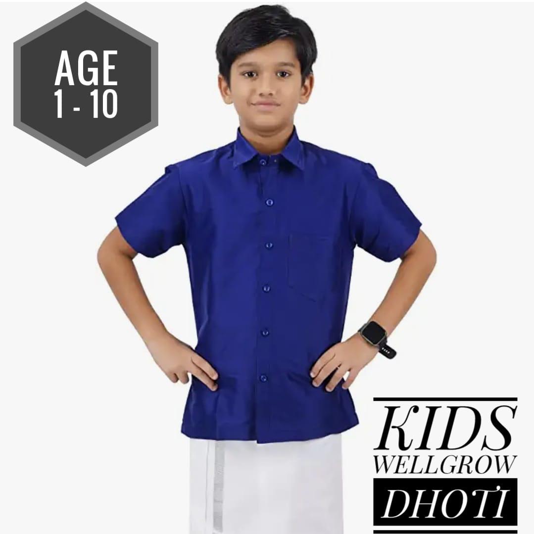 Kids Velcro Dhoti Shirt Combo Age 1 to 10 years