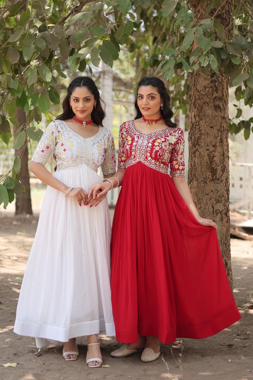 Georgette Embroidery Gown