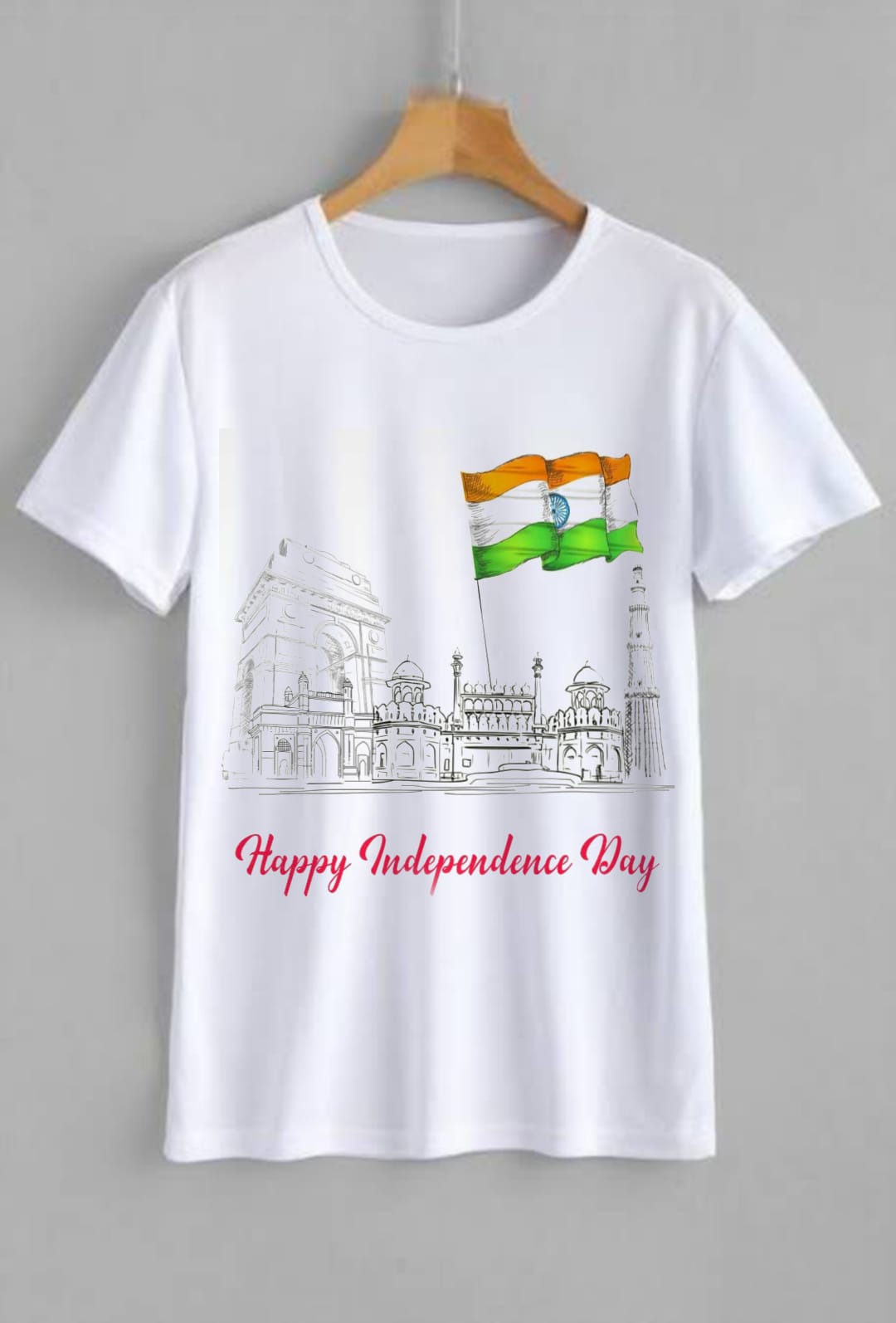 Patriotic Theme White T-shirts for Adults