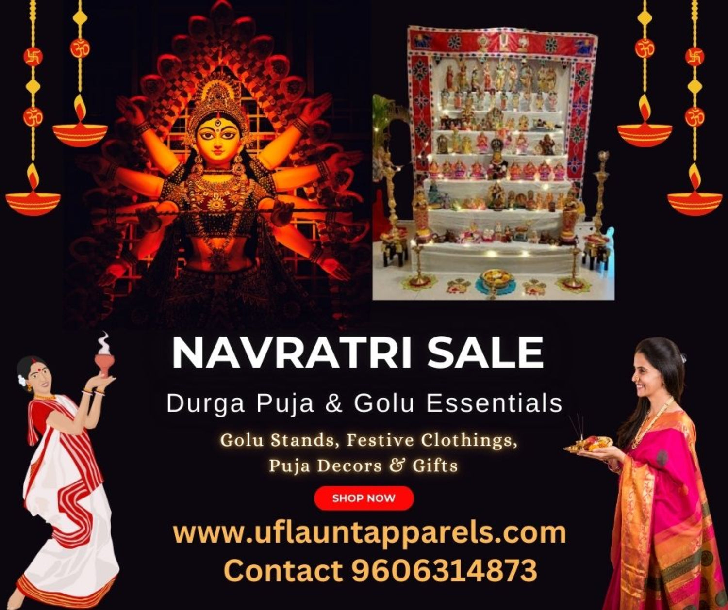 Navratri sale Durga Puja and Golu essentials- Golu Stands, Festive Clothings, Gifts and decorations.