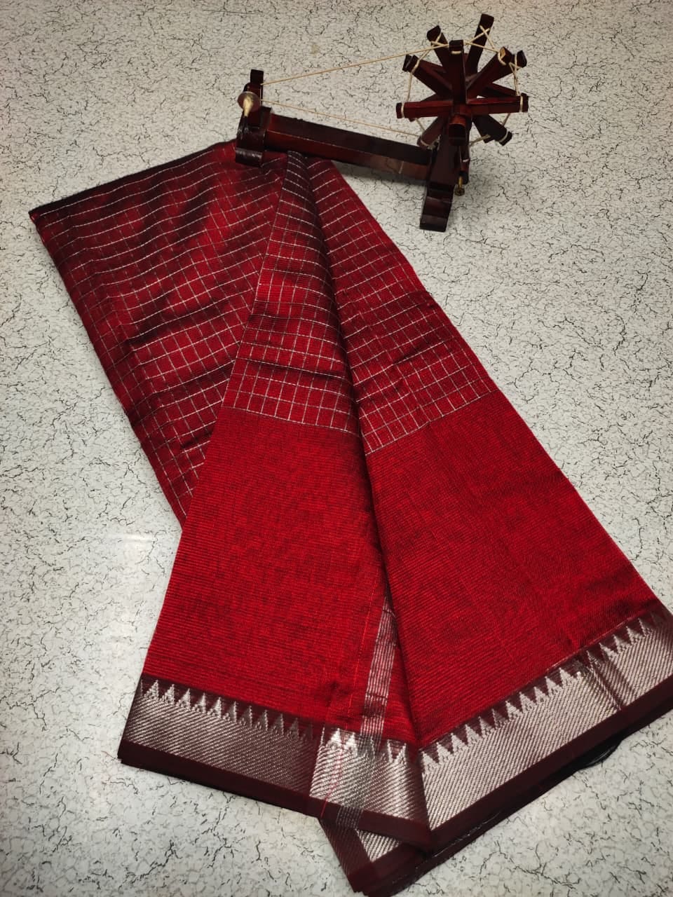 Mangalagiri  Pattu Checked Sarees