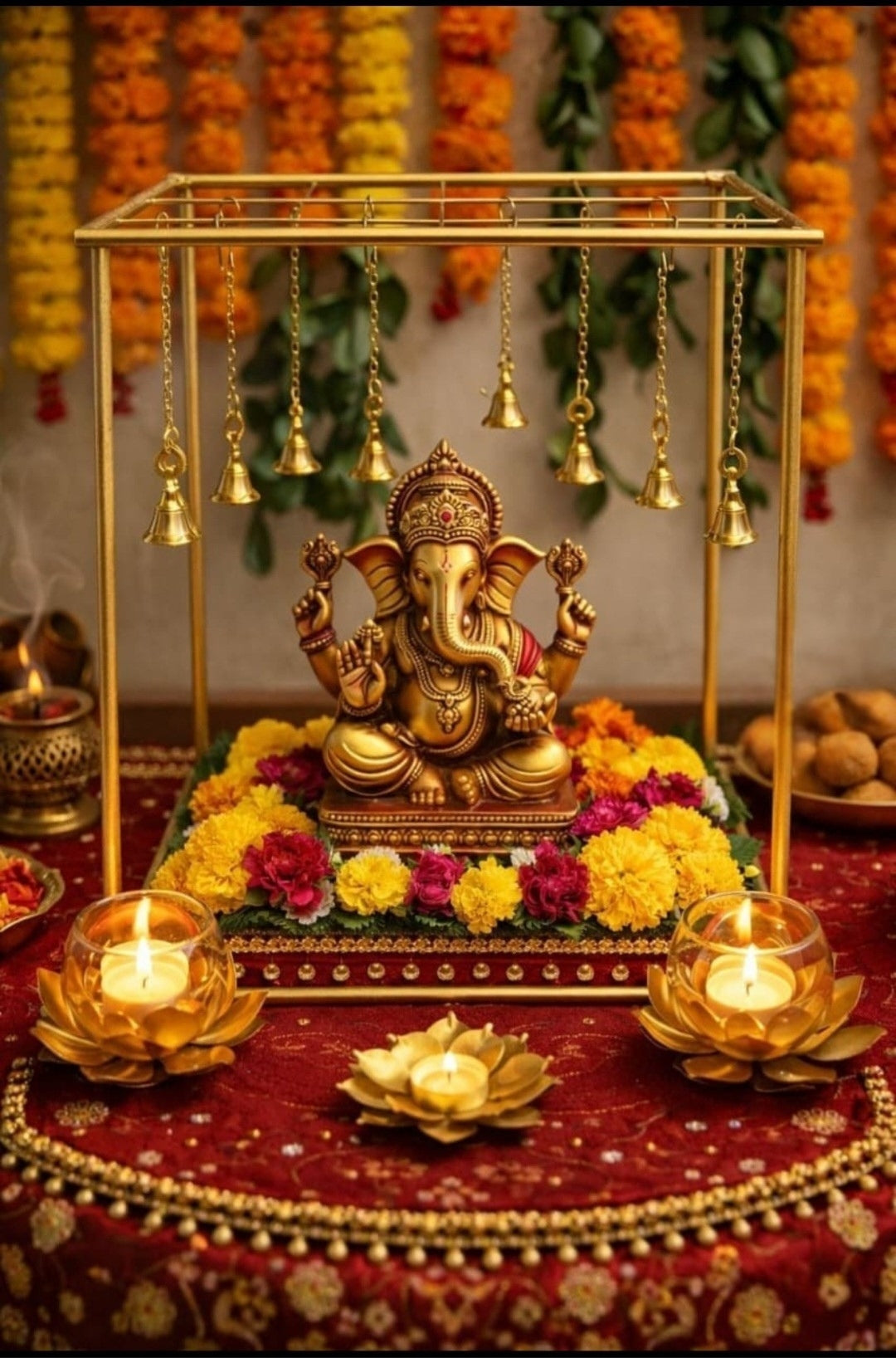 Metal Box Decorative Stand for Ganpati decoration
