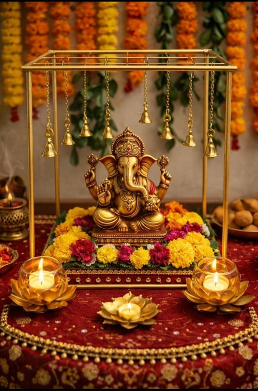 Ganpati Metal Backdrop Box Stand