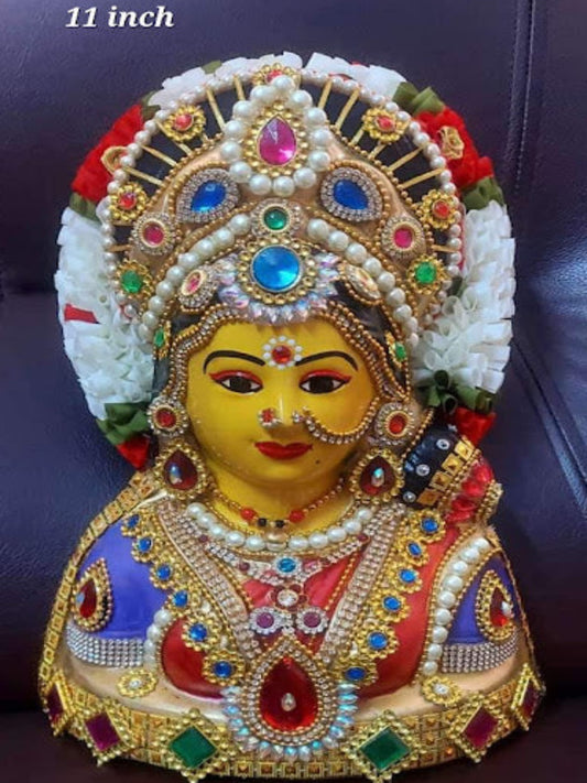 Goddess Gowri Hard Fiber Hand Decorated Idol 