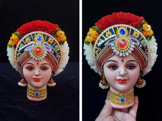 Divine Beauty: Hand-Decorated Varamahalakshmi POP Face, Ready-to-Use