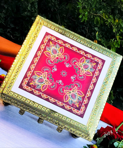German Silver Gold plated Chowki