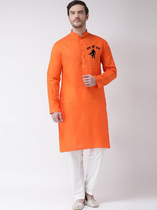 Jai Sri Ram Men's Saffron Kurta special for Sri Rama Navami