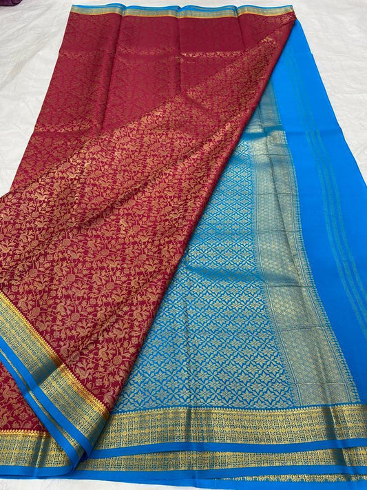 Brocade Pure Mysore Silk Sarees