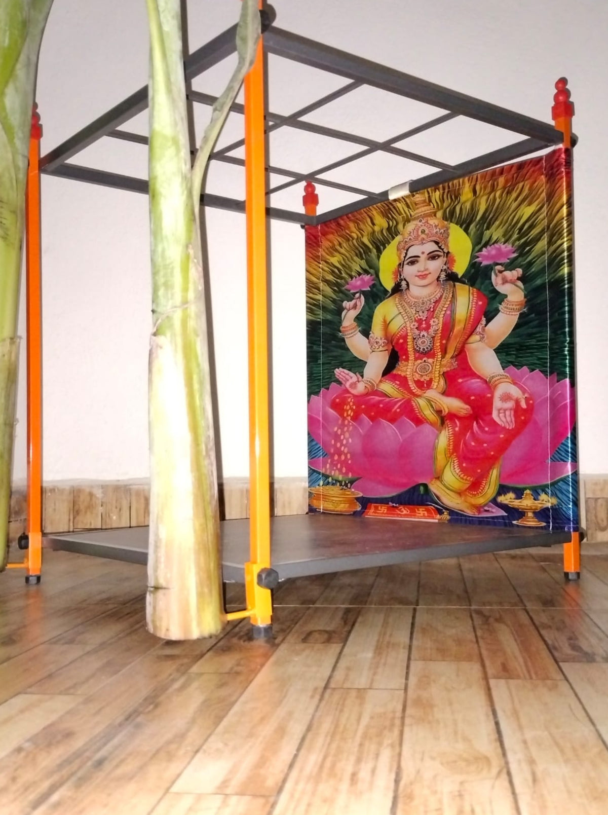 Detachable Pooja Mandapam with 5 Interchangeable Festival Backdrops – Stainless Steel & Mild Steel