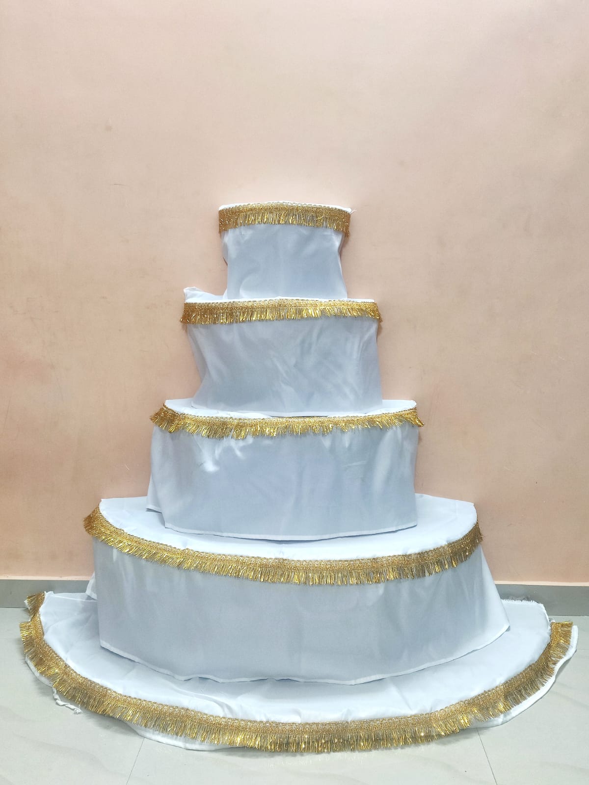 5 Steps Gopuram Semi Circular Golu Steps with Cloth cover fully stitchesd 