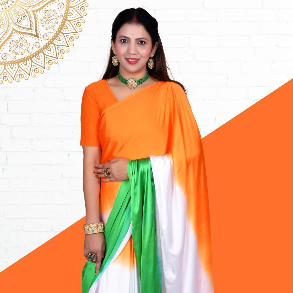 Tiranga Semi Silk Saree