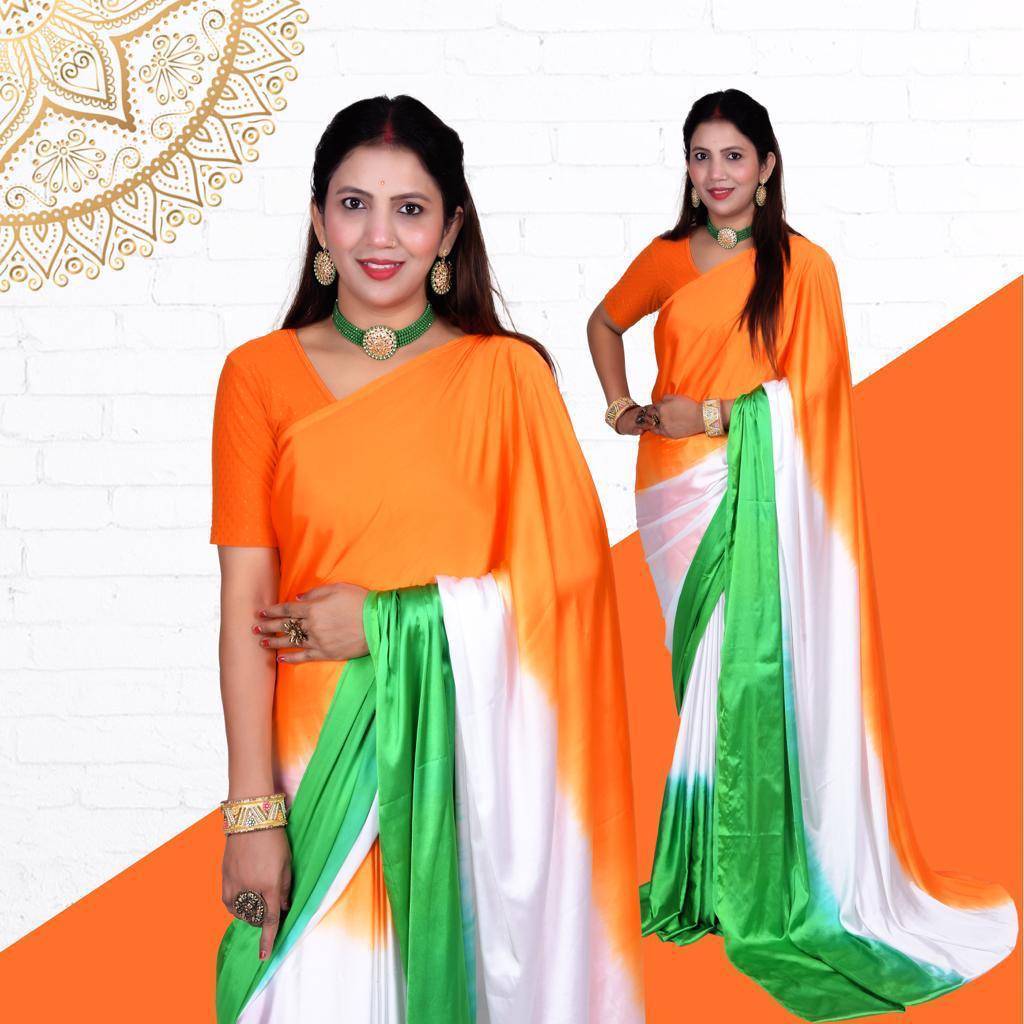 Tiranga Semi Silk Saree